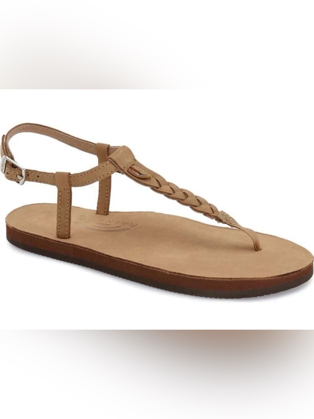 Rainbow T Street Braided T-Strap Leather Sandals Sierra Brown size EU40/8.5-9.5